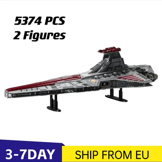 NEW 5374pcs Big Republic Attack Cruiser Building Blocks Movie Scene Sets Model Compatible 75367 Toys for Adult Boy birthday